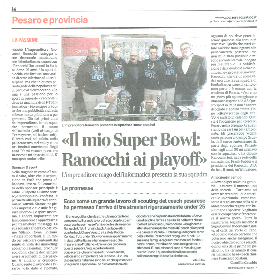 angels football pesaro conferenza stampa di presentazione 07/02/2017 - corriere adriatico